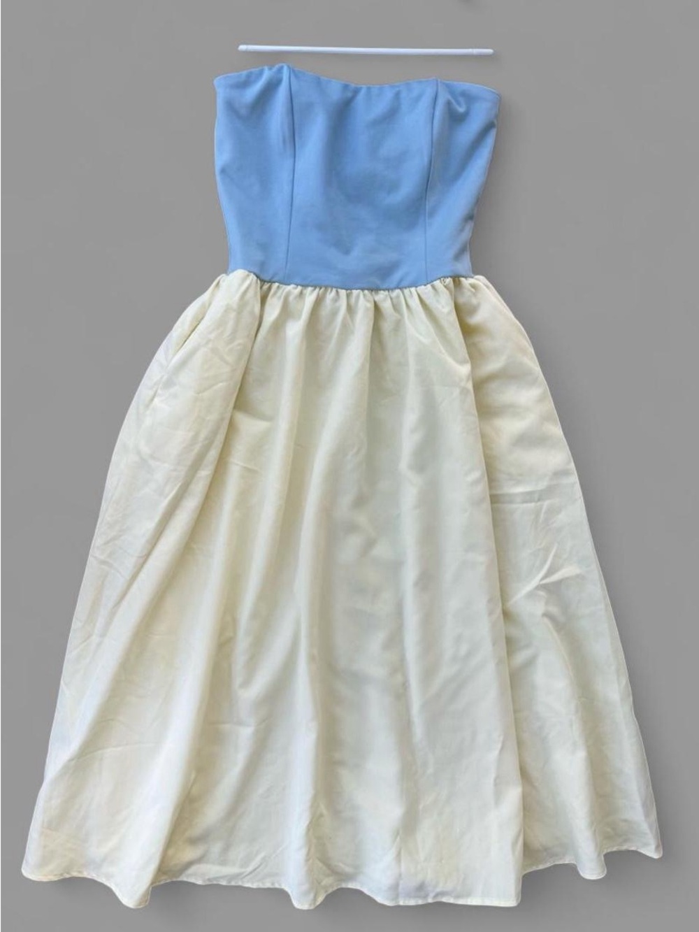 Strapless Blue and Cream Party Dress size small